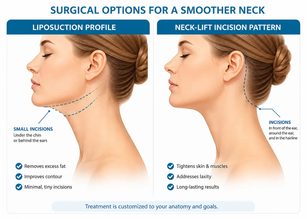 How do neck liposuction and a neck lift compare for your concerns?